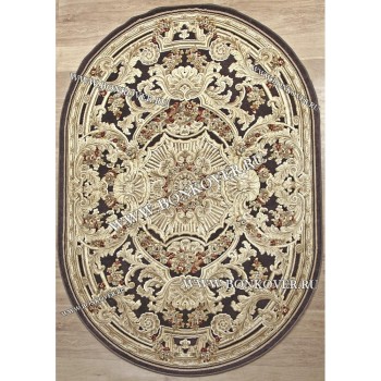 Ковер для Гостиной из Артшелка Дизайн 23 Gold Brown Овал